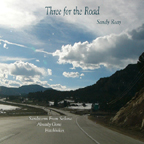 Three for the Road CD cover with a photo of a mountain road and blue sky with clouds